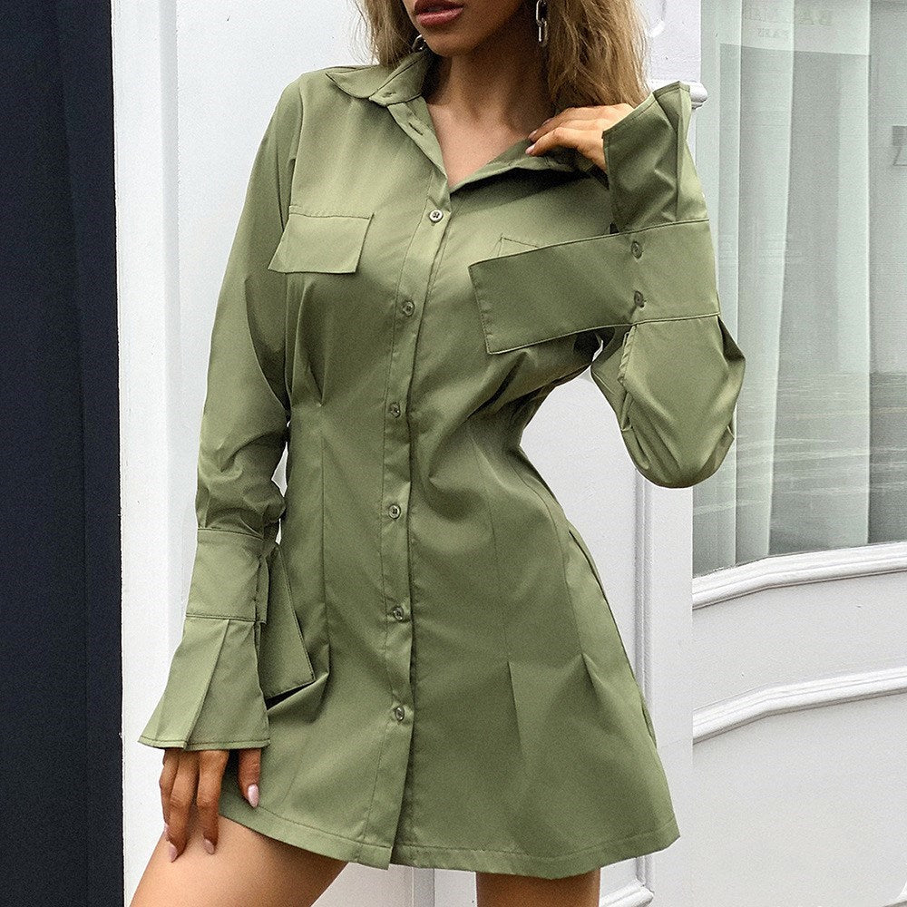 Women’s relaxed long-sleeve shirt dress