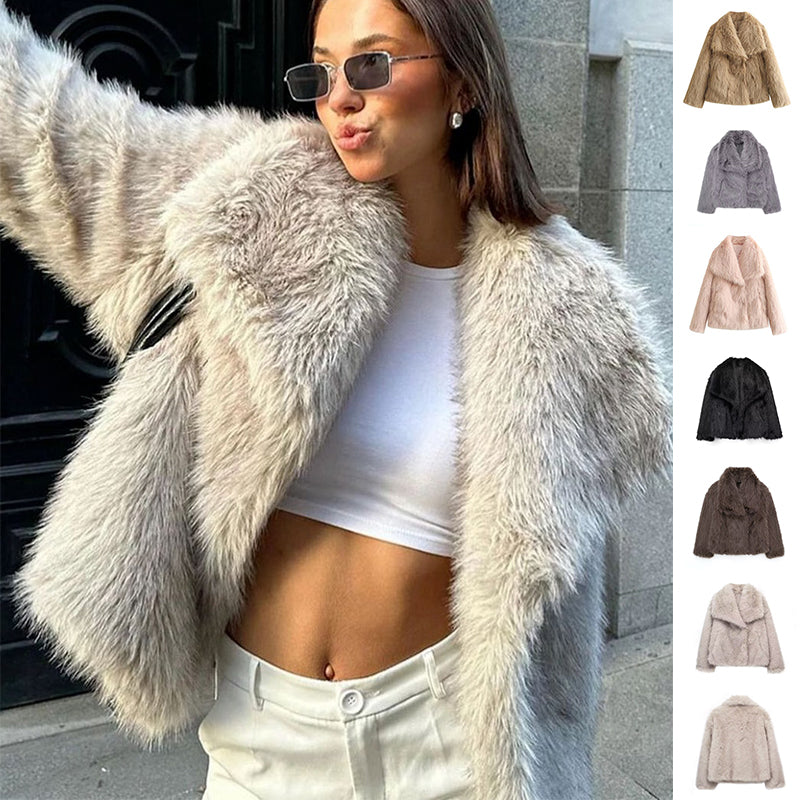 Women’s plush faux-fur winter coat