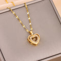 Layered heart pendant necklace