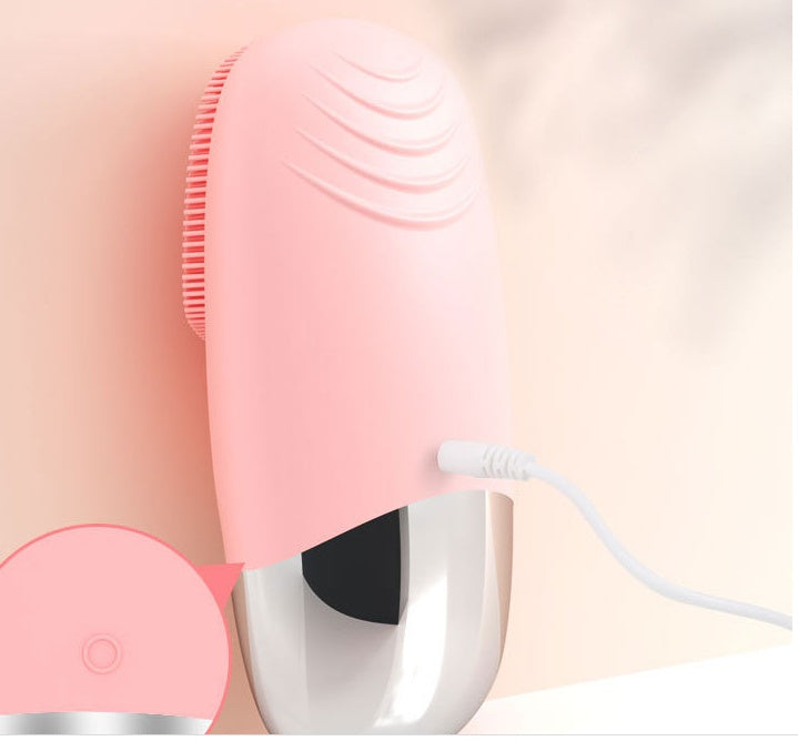 Sonic silicone facial cleansing brush